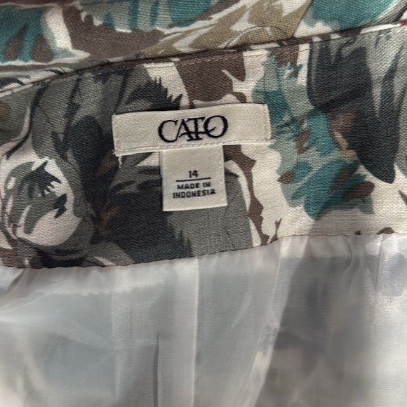 Cato Linen Fully Lined Side Zip Floral Pencil Skirt with Pockets Size 14 - Picture 6 of 8